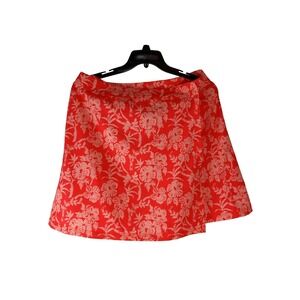 RIP SKIRT Hawaii Darling Red Floral Print True Wrap Mini Skirt Size Large